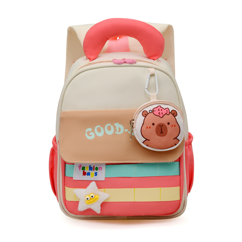 Раница за детска градина, унисекс, нейлон, анимационен принт, извити презрамки