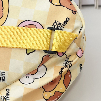 Детска раница с капибара, лека найлонова раница за училище, дишащ дизайн, аниме карикатура, извита презрамка, подплата полиестер