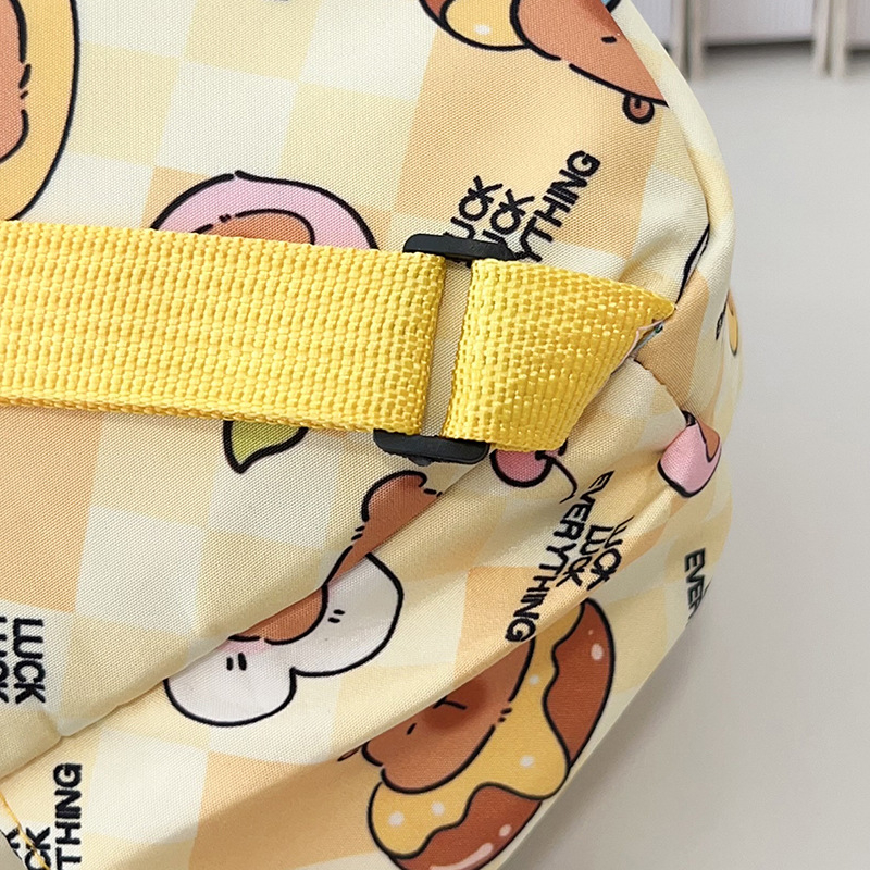 Детска раница с капибара, лека найлонова раница за училище, дишащ дизайн, аниме карикатура, извита презрамка, подплата полиестер