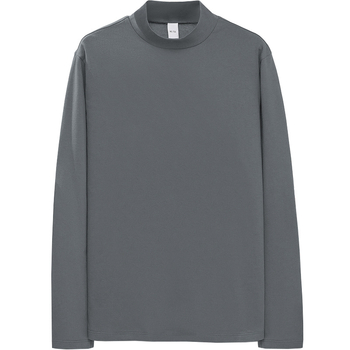 Muška pamučna majica s dugim rukavima i visokim ovratnikom, slobodnog kroja, jednobojna (pamuk; dugi rukavi; visok ovratnik; slobodan kroj; jednobojna)