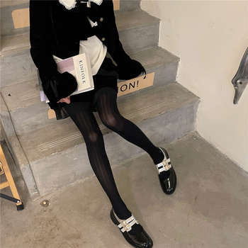 Velúr nylonharisnya, vékony, egyszínű, teljes hosszúságú