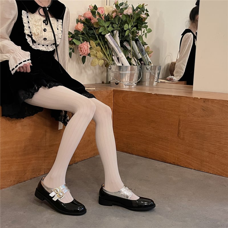 Velúr nylonharisnya, vékony, egyszínű, teljes hosszúságú