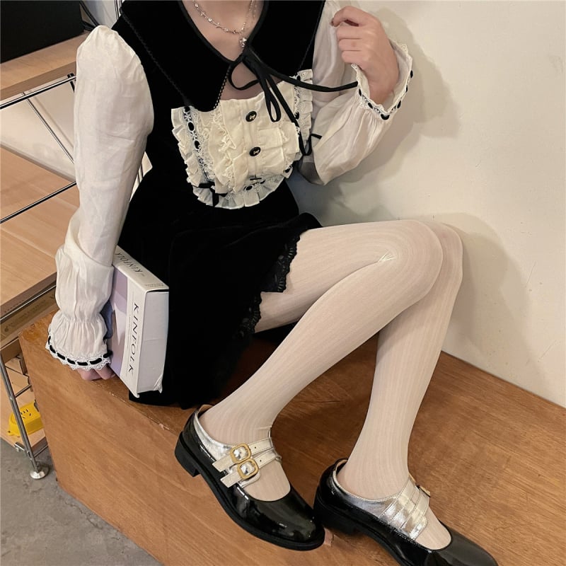 Velúr nylonharisnya, vékony, egyszínű, teljes hosszúságú