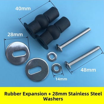 WC-ülőke fedél expanziós csavarokkal, ABS, lengéscsillapító, furatok között 14 mm, modell Stainless Steel Gasket Screw