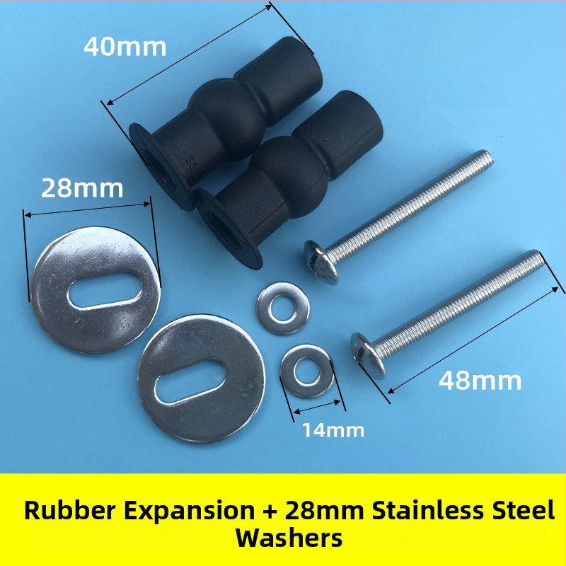 Poklop toalety s rozširovacími skrutkami, ABS, tlmič, rozstup dier 14 mm, model Stainless Steel Gasket Screw