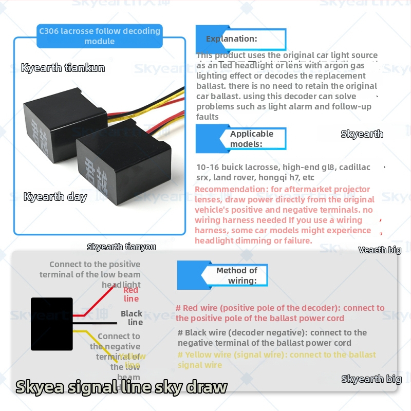 Dekóder šošovky pre automobil LED/HID so krokom stmievacím modulom a vymazávaním chybových kódov – Tian Kun Lens-Specific Decoder, Vlastné spracovanie: Áno