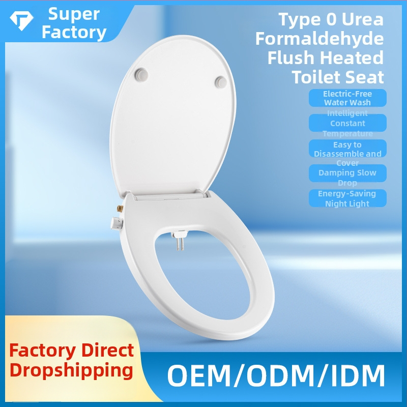 Inteligentný sedák na toaletu s vykurovaním a LED svetlom, tlmič nárazov, nastaviteľná vzdialenosť montážnych dier 109–229 mm, model S013-02, materiál PP doska