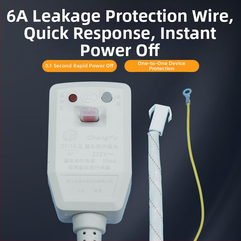 6A Zásuvka s ochranou proti úniku pre ohrievače vody, inteligentné kryty na toaletu a elektrické kohútiky horúcej vody, 3C certifikovaná vodotesná zásuvka (220–240V)