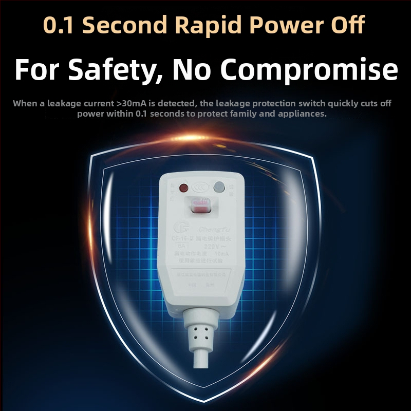 6A Zásuvka s ochranou proti úniku pre ohrievače vody, inteligentné kryty na toaletu a elektrické kohútiky horúcej vody, 3C certifikovaná vodotesná zásuvka (220–240V)