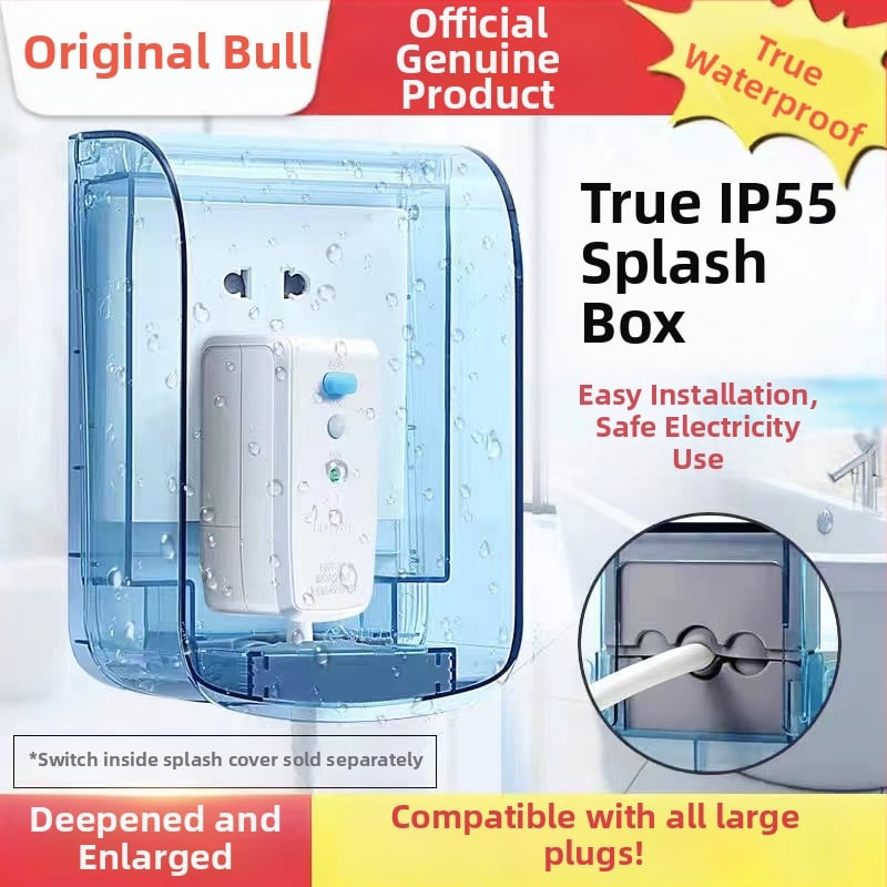 Bull Πίνακας Διακοπτών-Υποδοχών με διευρυμένη προστατευτική κάλυψη, αδιάβροχο και ανθεκτικό στη σκόνη κουτί — F03, 235, Σειρά 03, Εγκατάσταση Ming, Προστασία περιβλήματος 100