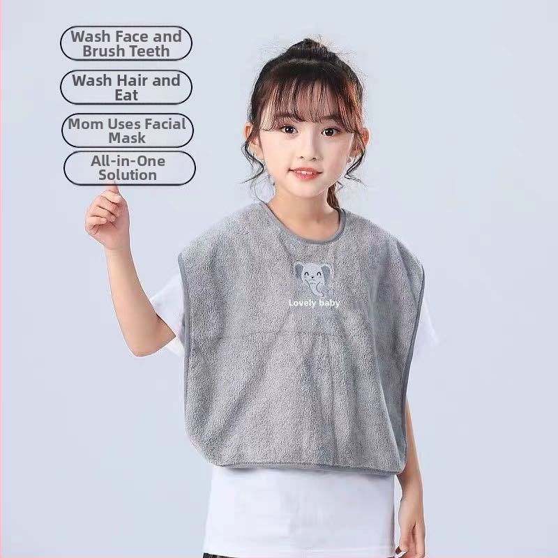 Παιδική πετσέτα-ποδιά για πλύσιμο - Πολυλειτουργική πετσέτα προσώπου, αδιάβροχη και αντοχή σε λεκέδες, ύφασμα βελούρ, πολυεστέρας, για ηλικίες 3–8 ετών