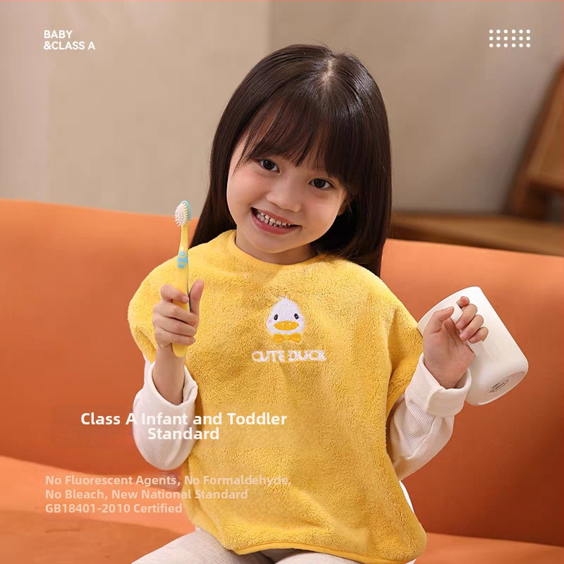 Παιδική πετσέτα-ποδιά για πλύσιμο - Πολυλειτουργική πετσέτα προσώπου, αδιάβροχη και αντοχή σε λεκέδες, ύφασμα βελούρ, πολυεστέρας, για ηλικίες 3–8 ετών