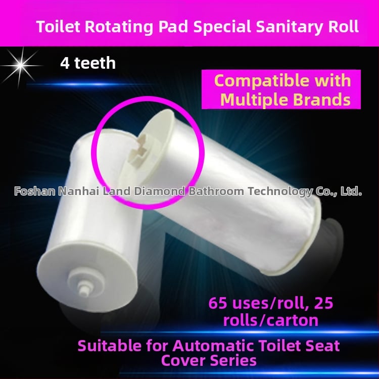 Acoperire de unică folosință pentru vasul de toaletă – film plastic PE, marca Rotating pad, carton 277×277×123 mm