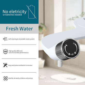 Bidet WC sjedalo, neelektrično, s dvostrukim mlazom toplom i hladnom vodom; ABS materijal, marka Idas, dvodjelni set