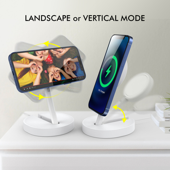 AhaStyle MagSafe Töltőfej Tároló, Összecsukható ABS Műanyag Bázis, iPhone 12–16-hoz