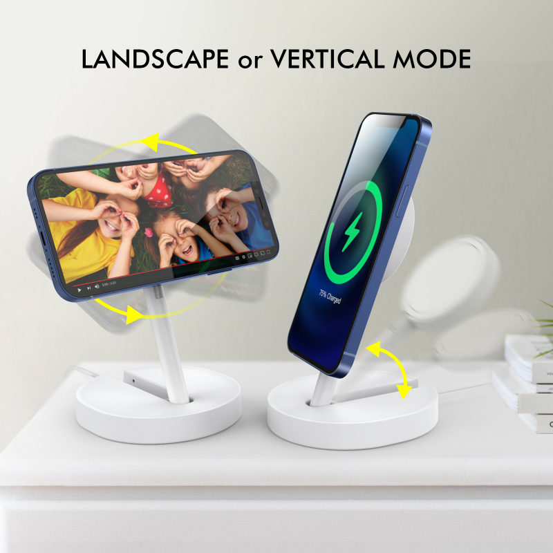 AhaStyle MagSafe Töltőfej Tároló, Összecsukható ABS Műanyag Bázis, iPhone 12–16-hoz