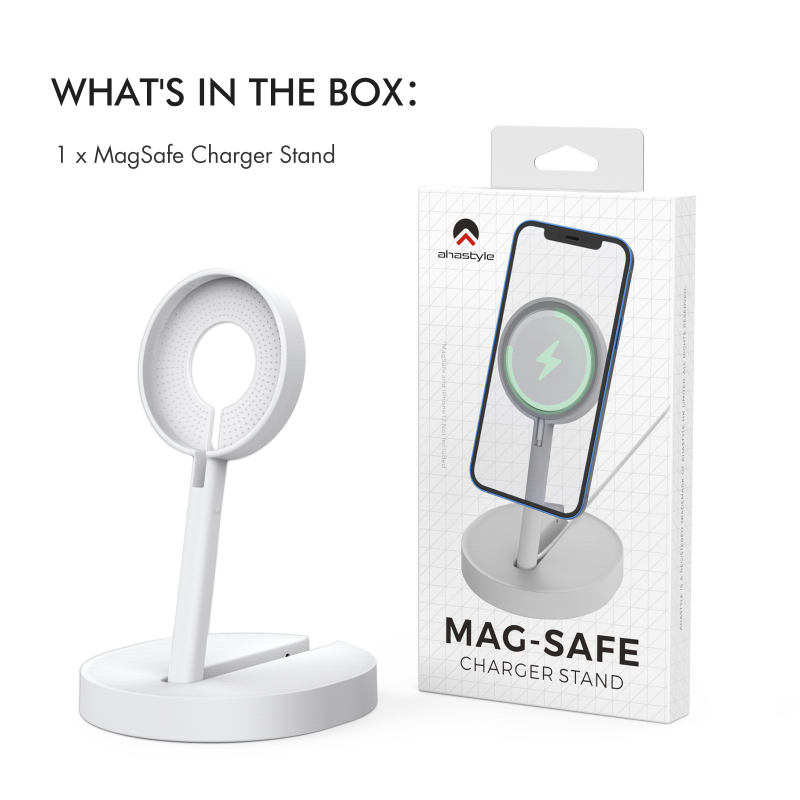 AhaStyle MagSafe Töltőfej Tároló, Összecsukható ABS Műanyag Bázis, iPhone 12–16-hoz