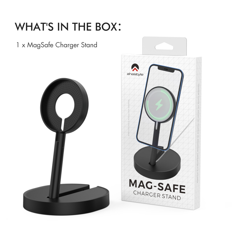AhaStyle MagSafe Töltőfej Tároló, Összecsukható ABS Műanyag Bázis, iPhone 12–16-hoz