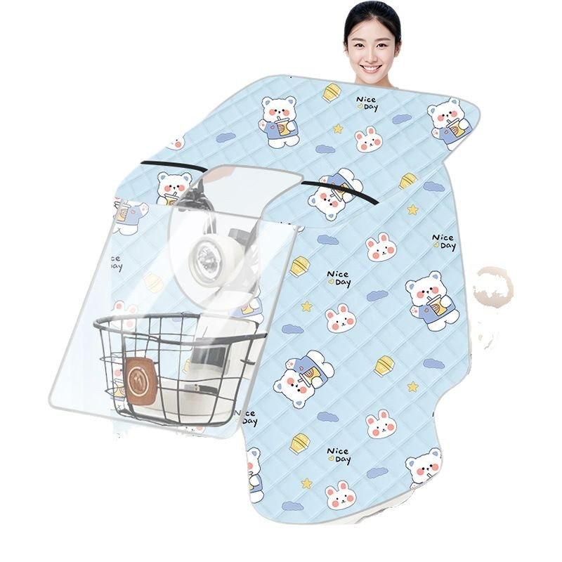 Husă transparentă pentru parbrizul bicicletei electrice — protecție solară și împotriva vântului