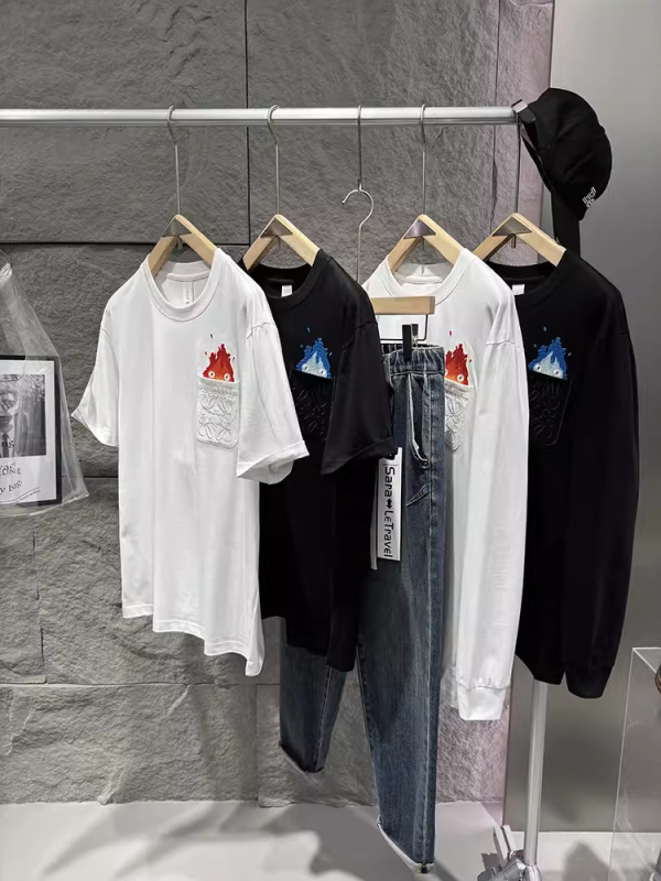 Muški pamukasti T‑shirt s dugim rukavima i ležernom krojem, okrugli izrez, vezenje, FOG fashion serija, težina tkanine 250–300 g