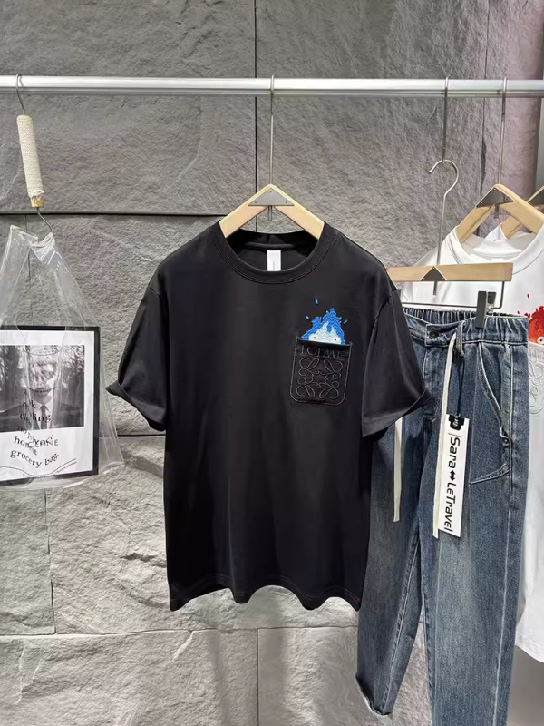 Muški pamukasti T‑shirt s dugim rukavima i ležernom krojem, okrugli izrez, vezenje, FOG fashion serija, težina tkanine 250–300 g