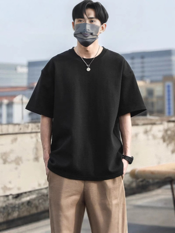Unisex pamučna kratka T-majica, slobodan kroj, okrugli izrez, ljetni hongkonški gradski stil, casual majica
