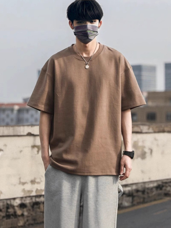 Unisex pamučna kratka T-majica, slobodan kroj, okrugli izrez, ljetni hongkonški gradski stil, casual majica