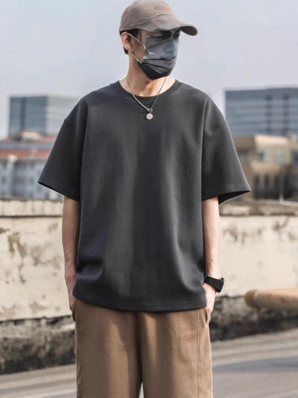 Unisex pamučna kratka T-majica, slobodan kroj, okrugli izrez, ljetni hongkonški gradski stil, casual majica