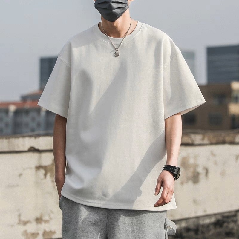 Unisex pamučna kratka T-majica, slobodan kroj, okrugli izrez, ljetni hongkonški gradski stil, casual majica