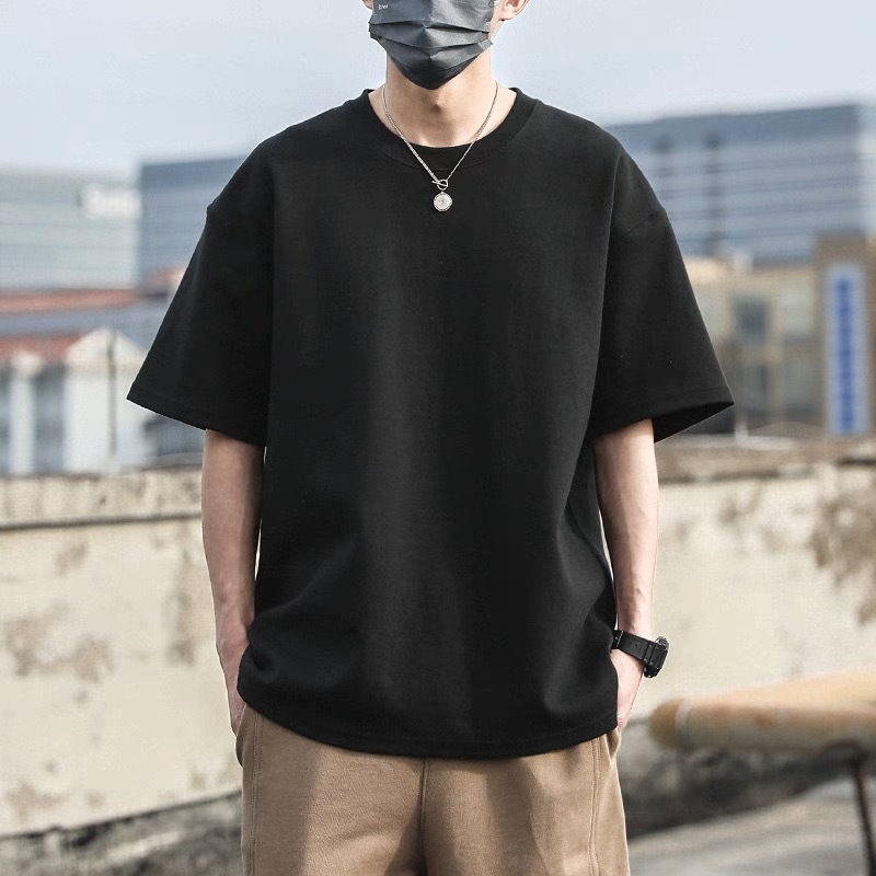 Unisex pamučna kratka T-majica, slobodan kroj, okrugli izrez, ljetni hongkonški gradski stil, casual majica