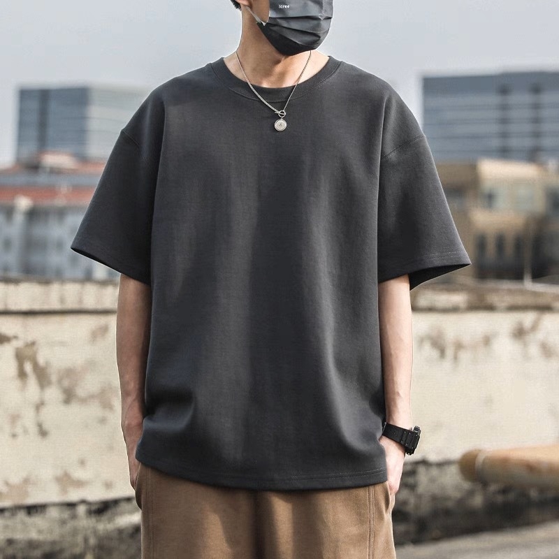 Unisex pamučna kratka T-majica, slobodan kroj, okrugli izrez, ljetni hongkonški gradski stil, casual majica