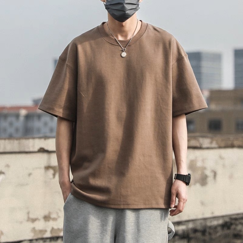 Unisex pamučna kratka T-majica, slobodan kroj, okrugli izrez, ljetni hongkonški gradski stil, casual majica