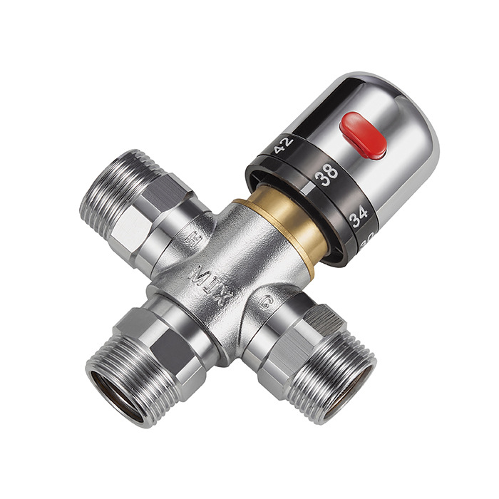 Θερμοστατικός αναμικτήρας ντους τριών οδών, μοντέλο BJ45006, πίεση λειτουργίας 0,03–1 MPa, χρωμιωμένο