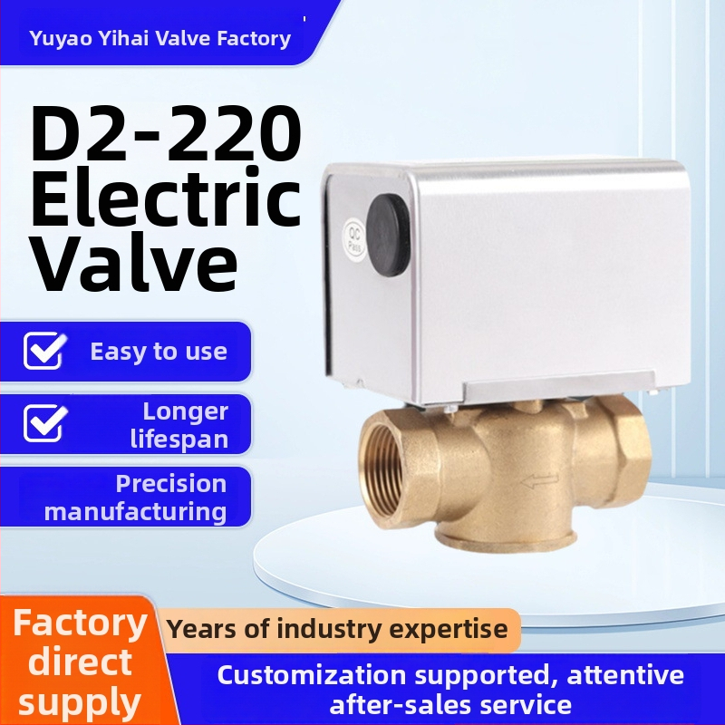 Elektrický dvojcestný vodný ventil, závitové pripojenie, priechodný dizajn, pre horúcu a studenú vodu, 0–90°C