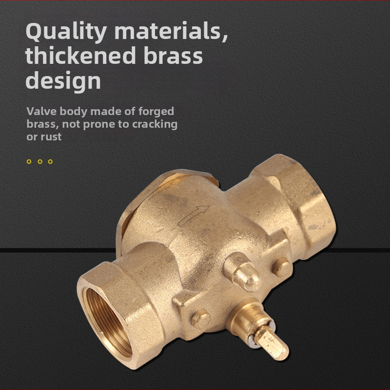 Elektrický dvojcestný vodný ventil, závitové pripojenie, priechodný dizajn, pre horúcu a studenú vodu, 0–90°C