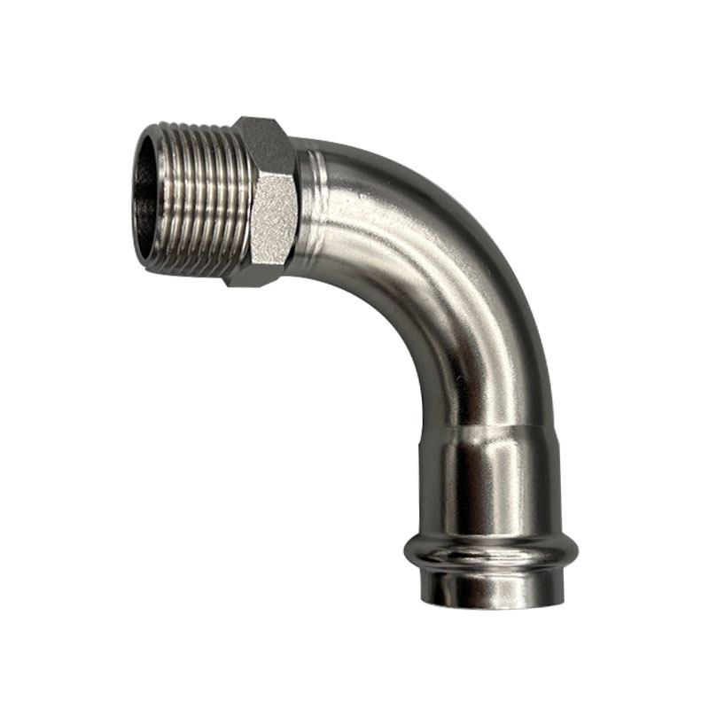 Ανοξείδωτος σωληνώσεων εξαρτήματα ύδατος – 90° εξωτερική βιδωτή γωνία, συμπιεζόμενος συνδετήρας, 304/316L, αντοχή σε υψηλές θερμοκρασίες