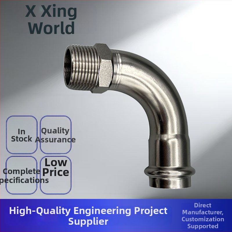 Ανοξείδωτος σωληνώσεων εξαρτήματα ύδατος – 90° εξωτερική βιδωτή γωνία, συμπιεζόμενος συνδετήρας, 304/316L, αντοχή σε υψηλές θερμοκρασίες