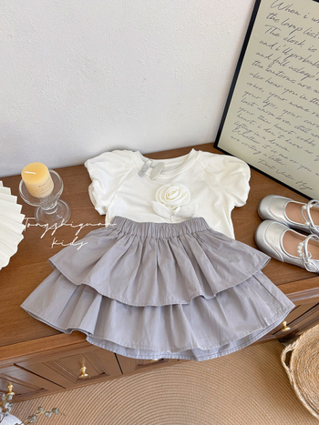 Принцес стил плисирана мини пола за момичета, 100% памук, за деца на възраст 3-8 години, пролет 2025