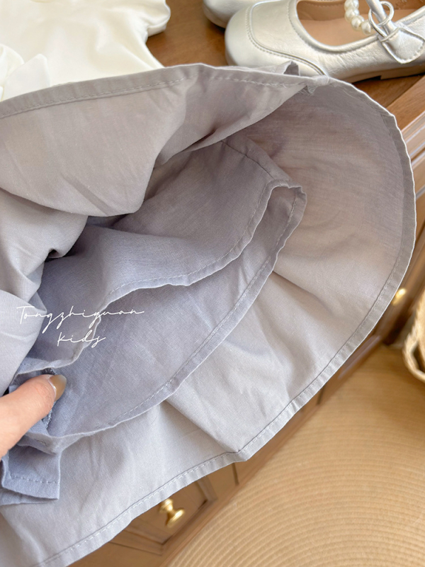 Принцес стил плисирана мини пола за момичета, 100% памук, за деца на възраст 3-8 години, пролет 2025