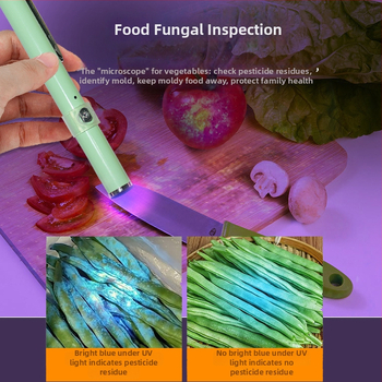 Χειροκίνητος UV φακός για τον εντοπισμό υπολειμμάτων φυτοφαρμάκων σε λαχανικά – 3W UV LED, IP65, εμβέλεια 5 m, μπαταρία 18650
