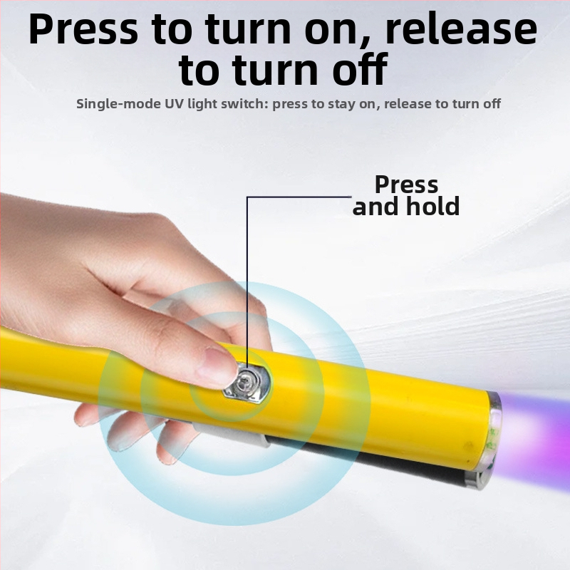 Χειροκίνητος UV φακός για τον εντοπισμό υπολειμμάτων φυτοφαρμάκων σε λαχανικά – 3W UV LED, IP65, εμβέλεια 5 m, μπαταρία 18650