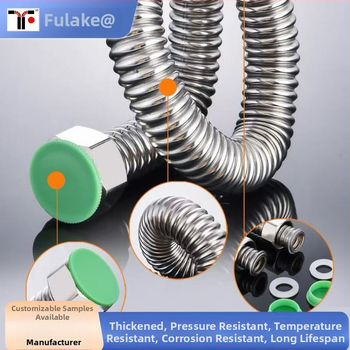 Εύκαμπτος σωλήνας εισόδου θερμοσίφωνα για ζεστό και κρύο νερό, από ανοξείδωτο χάλυβα 304, με παχυσμένες βιδωτές άκρες