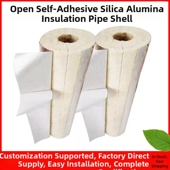 Ανοικτής άκρης αυτοκόλλητος σωλήνας μόνωσης από αλουμινιοσιλικατικό υλικό με υαλοβάμβακα για ατμούς, υψηλή θερμοκρασία, πυροπροστασία