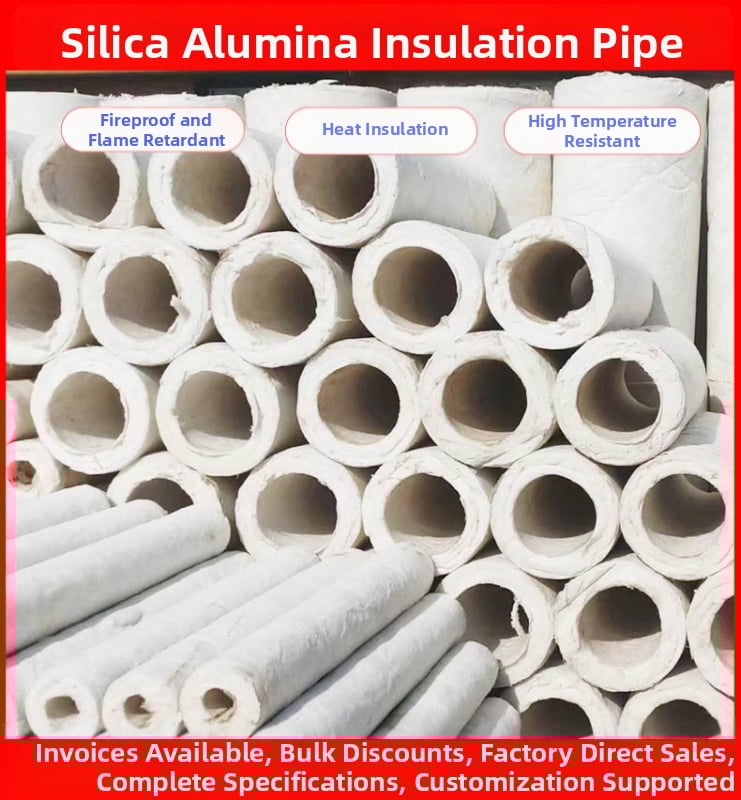 Ανοικτής άκρης αυτοκόλλητος σωλήνας μόνωσης από αλουμινιοσιλικατικό υλικό με υαλοβάμβακα για ατμούς, υψηλή θερμοκρασία, πυροπροστασία