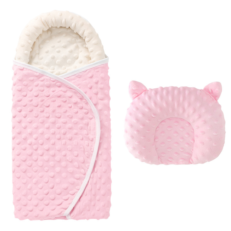 Dječji spavaći vreć s oblikovnim jastučićem, Envelope stil, Beanie Velvet materijal, punilo Silk-like Cotton, točkasti uzorak, za novorođenčad