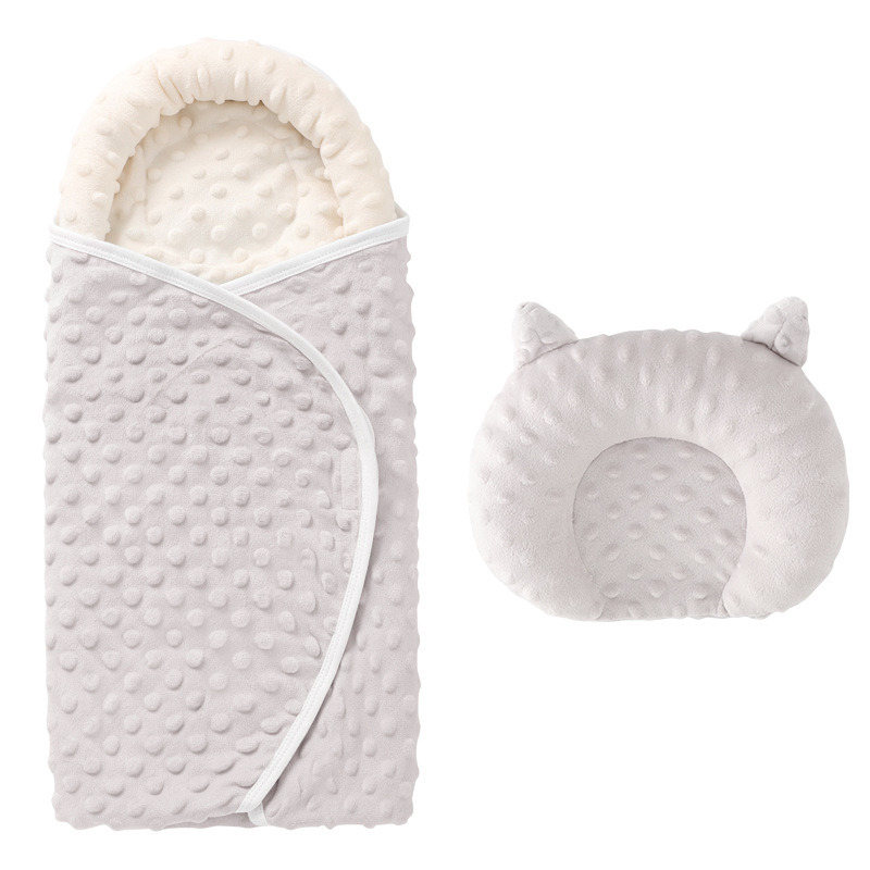 Dječji spavaći vreć s oblikovnim jastučićem, Envelope stil, Beanie Velvet materijal, punilo Silk-like Cotton, točkasti uzorak, za novorođenčad