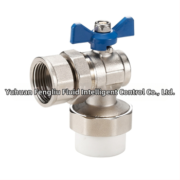 PPR uhlový guľový ventil so vnútorným závitom a spojkou pre horúcu a studenú vodu