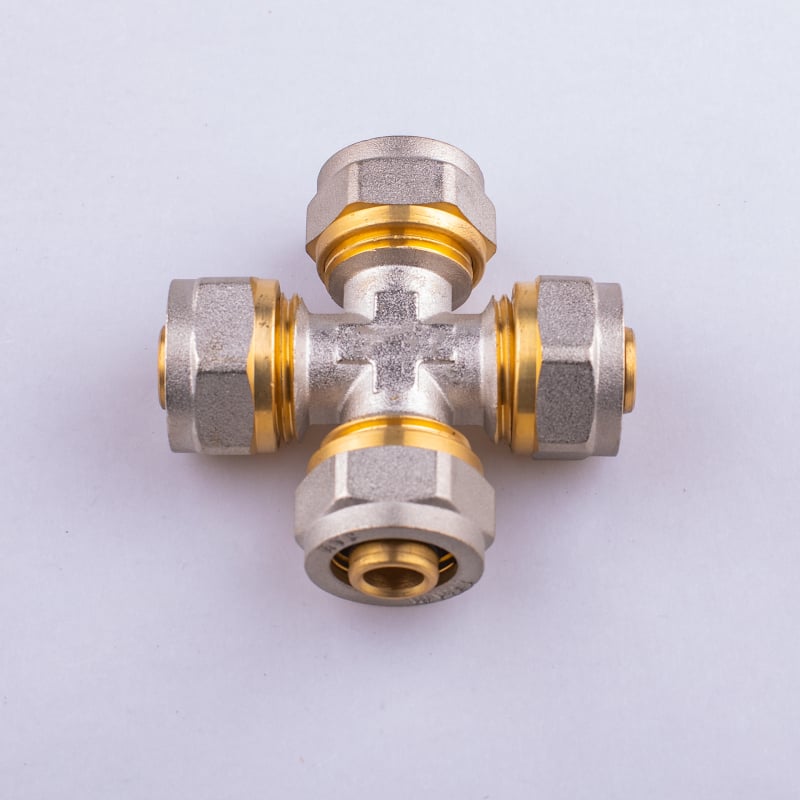 Sunrise σφυρηλατημένα εξαρτήματα σωλήνων αλουμινίου-πλαστικού: ευθύγραμμος αγκώνας και τριών κατευθύνσεων σύνδεσμος με εσωτερικές και εξωτερικές βίδες για ζεστό και κρύο νερό, διαθέσιμη παραμετροποίηση