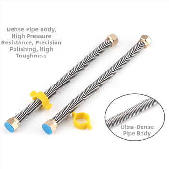 304 ανοξείδωτος γοφρωμένος σωλήνας εισόδου για ηλιακό θερμοσίφωνο — ζεστό και κρύο νερό, μοντέλο 805304, καπάκι από χαλκό ή 304 ανοξείδωτο χάλυβα, υδραυλικές εγκαταστάσεις κουζίνας/μπάνιου