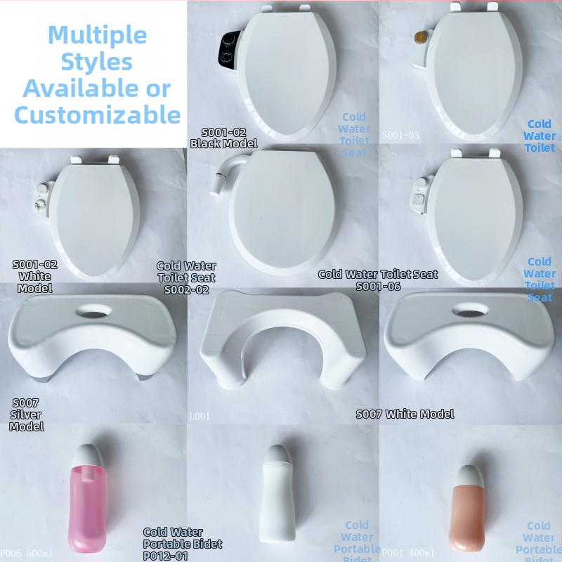 Odnímateľná bidetová sedačka na WC, PP materiál, tlmenie nárazov, nastaviteľná vzdialenosť otvorov 124–170 mm, model S013-01, štýl štandardný / modern minimalistický